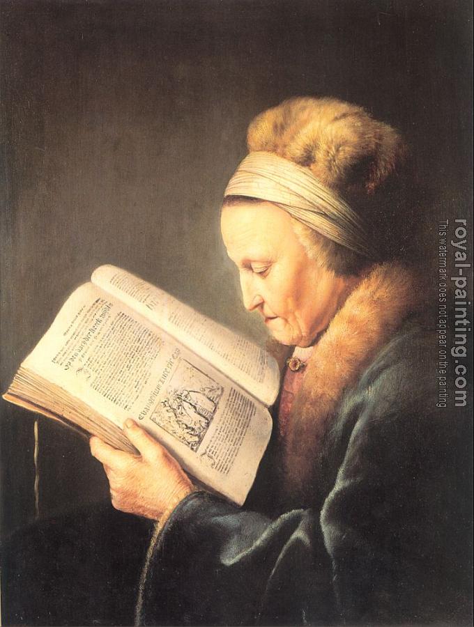 Gerrit Dou : Old Woman Reading